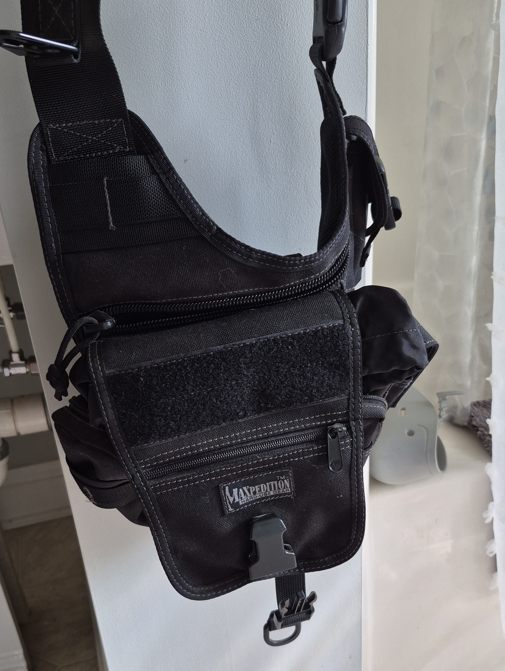 Maxpedition Black Compact Tactical Messenger Sling Bag